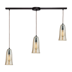 Elk Lighting - 10431/3L-HAMP - Three Light Mini Pendant - Hammered Glass