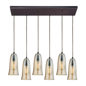 Elk Lighting - 10431/6RC-HAMP - Six Light Mini Pendant - Hammered Glass