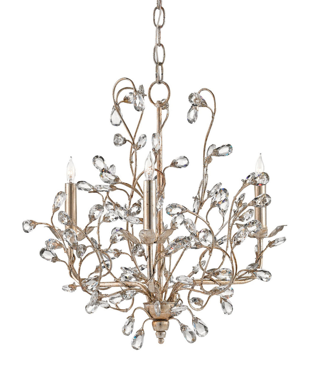 Currey and Company - 9974 - Three Light Chandelier - Crystal