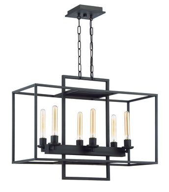 Craftmade - 41526-ABZ - Six Light Linear Chandelier - Cubic