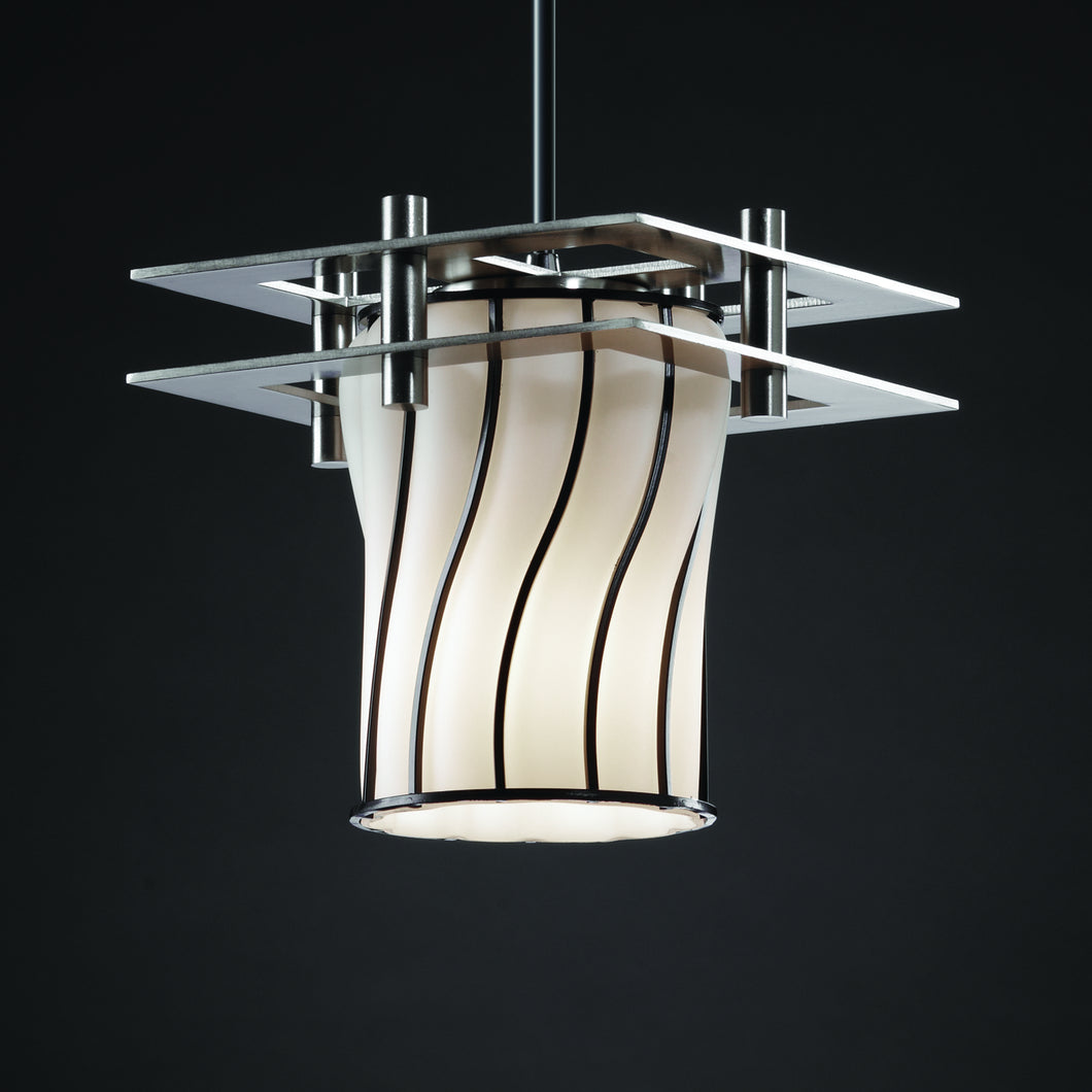 Justice Designs - WGL-8165-10-SWOP-NCKL-BKCD - Pendant - Wire Glass