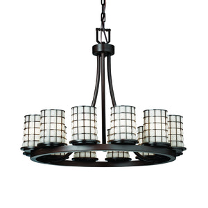 Justice Designs - WGL-8768-10-GROP-DBRZ - Chandelier - Wire Glass