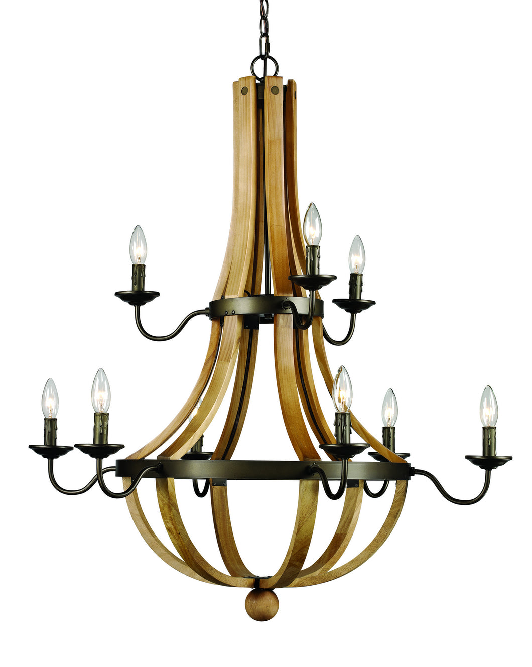 Trans Globe Imports - 70609 - Nine Light Chandelier - Woodland