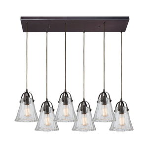 Elk Lighting - 10661/6RC - Six Light Pendant - Hand Formed Glass