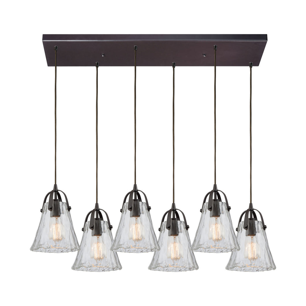 Elk Lighting - 10661/6RC - Six Light Pendant - Hand Formed Glass