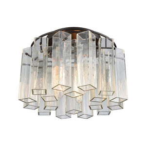 Elk Lighting - 11161/3 - Three Light Semi Flush Mount - Cubic Glass