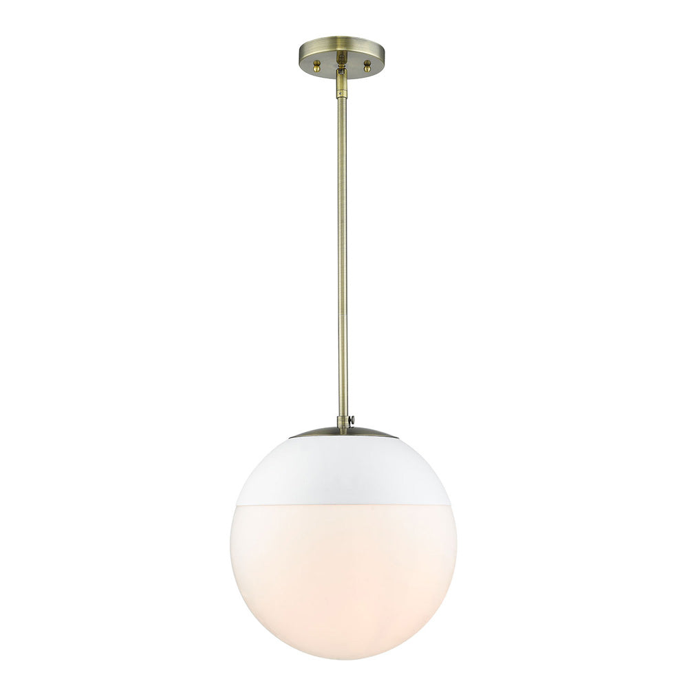 Golden - 3218-L AB-WHT - One Light Pendant - Dixon