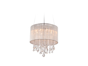 Beverly Dr. Eight Light Dual Mount/Flush & Hanging in Silver Silk String