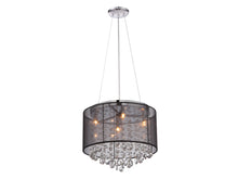 Load image into Gallery viewer, Riverside Dr. Four Light Dual Mount/Flush &amp; Hanging in Black Organza Silk