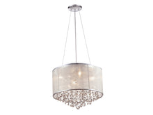 Load image into Gallery viewer, Riverside Dr. Four Light Dual Mount/Flush &amp; Hanging in Silver Organza Silk