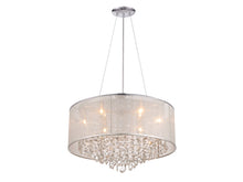 Load image into Gallery viewer, Riverside Dr. Six Light Dual Mount/Flush &amp; Hanging in Silver Organza Silk